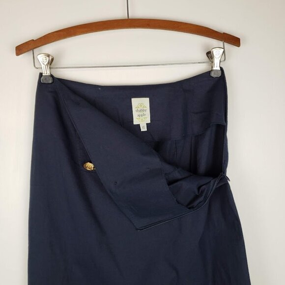 Shabby Apple Pencil Skirt Nautical Pinup Retro Wiggle Navy Blue Size XS - Picture 4 of 7
